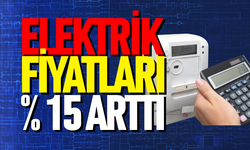 Elektrik fiyatları % 15 arttı